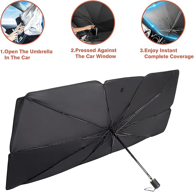 Car Windshield Sun Umbrella – Foldable UV Protection Sunshade, Heat Shield & Interior Protector